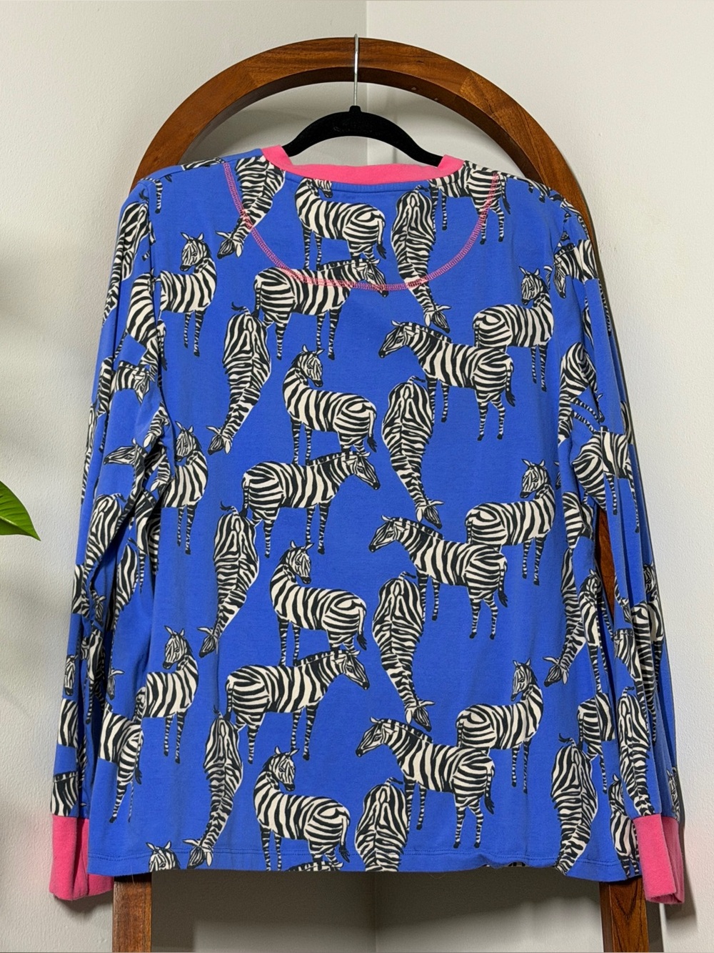 Anorak XXL Blue Zebra Print Long Sleeve Pajama Set - Picture 3 of 12